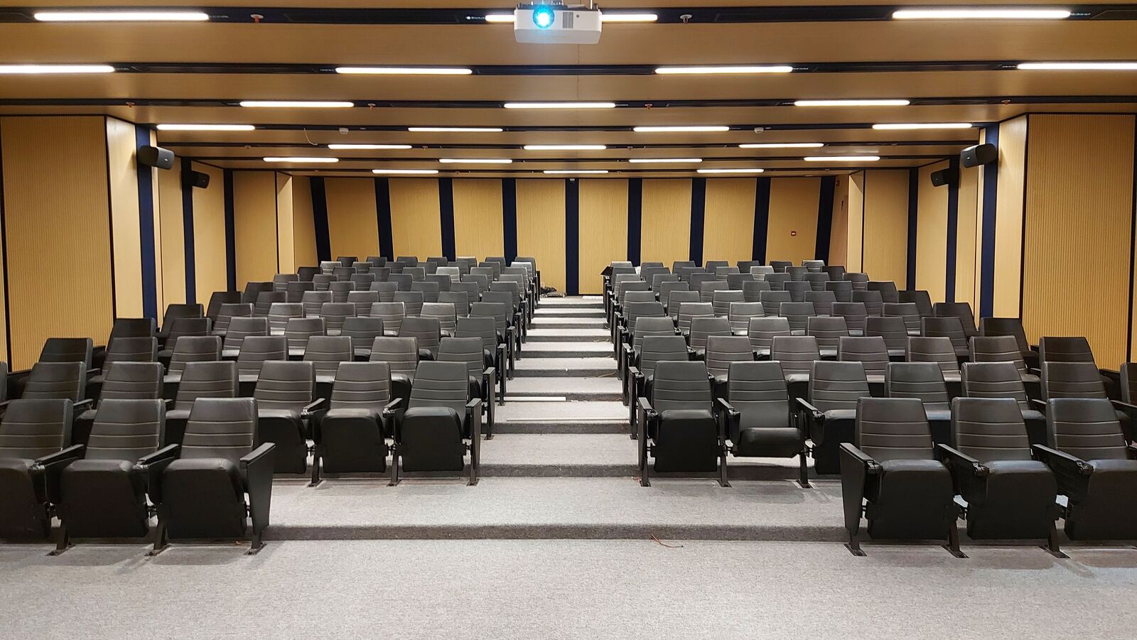 Balaji Wafers auditorium seating with integrated AV system