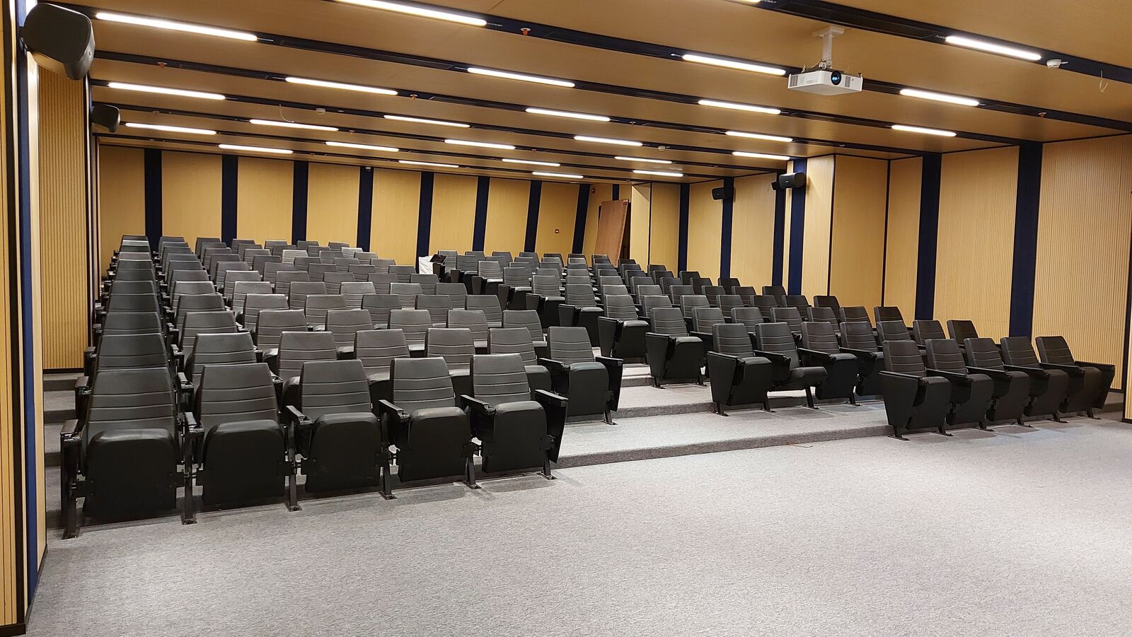 Balaji Wafers auditorium wide view of full seating layout