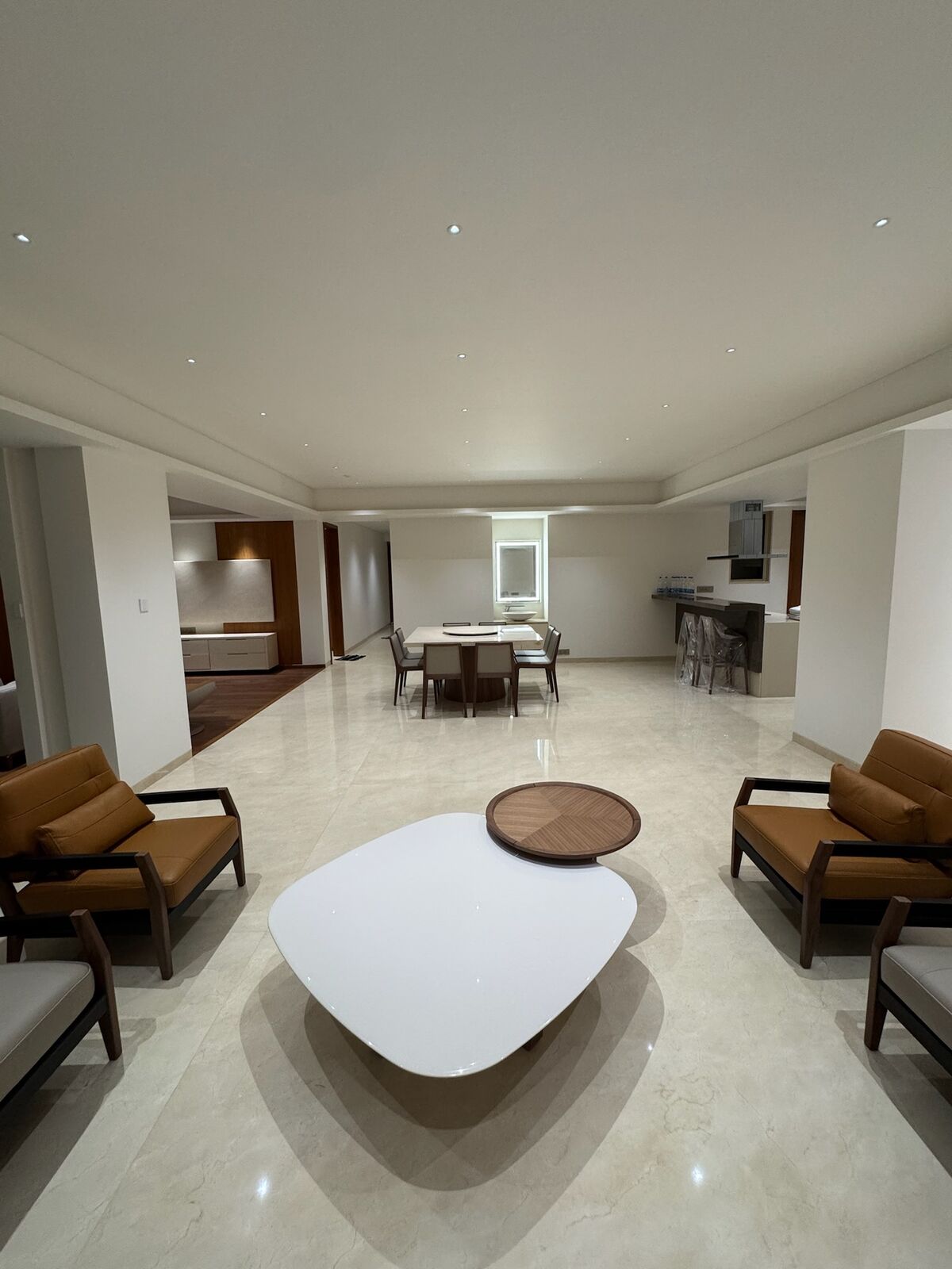 J. Bhalodia Residence living and dining area, wide view